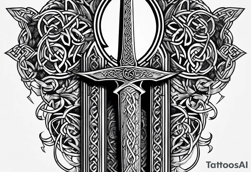 celtic mythology sword tattoo idea