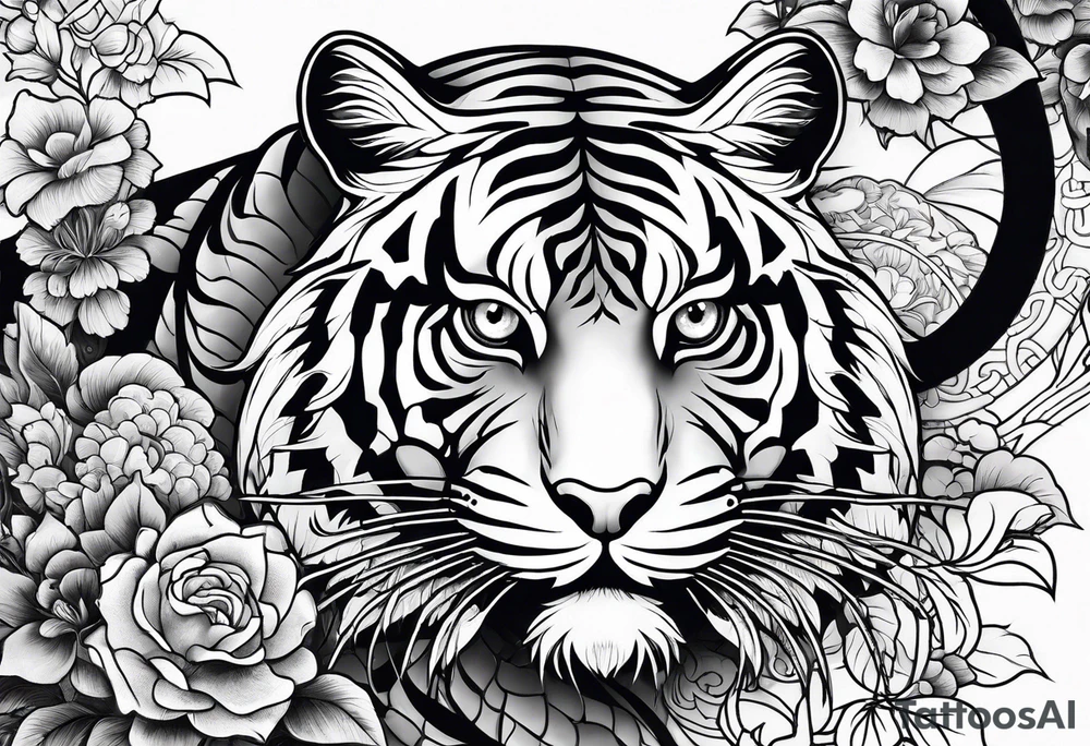 chinesische Mauer mit Tiger Ratte und schlange tattoo idea