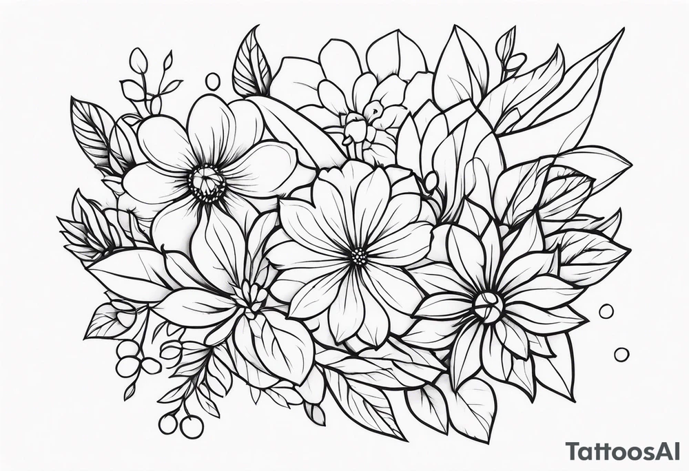 ornaments of flowers tattoo idea