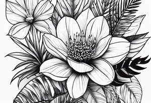 Jungle flowers safari tattoo idea