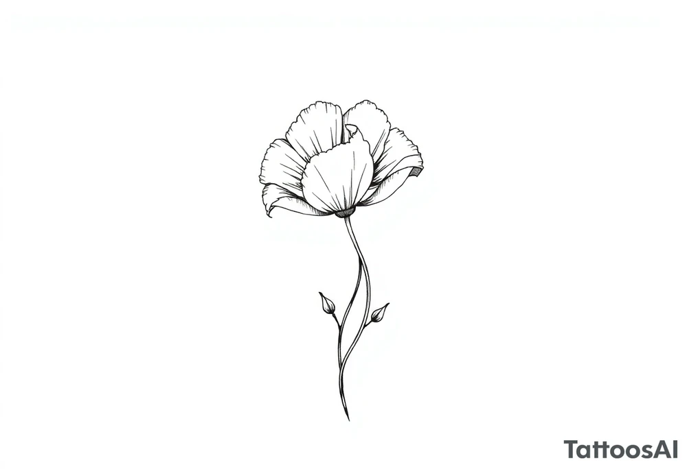 Violet and poppy tied together tattoo idea