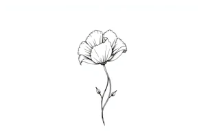 Violet and poppy tied together tattoo idea