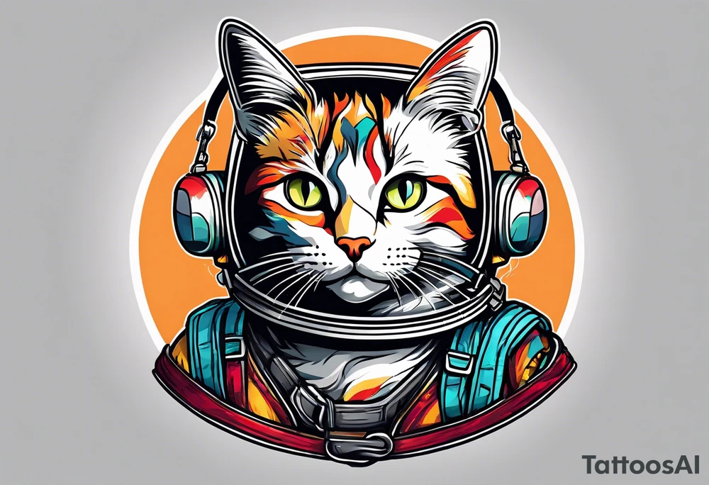 cat going skydiving with no chute open tattoo idea