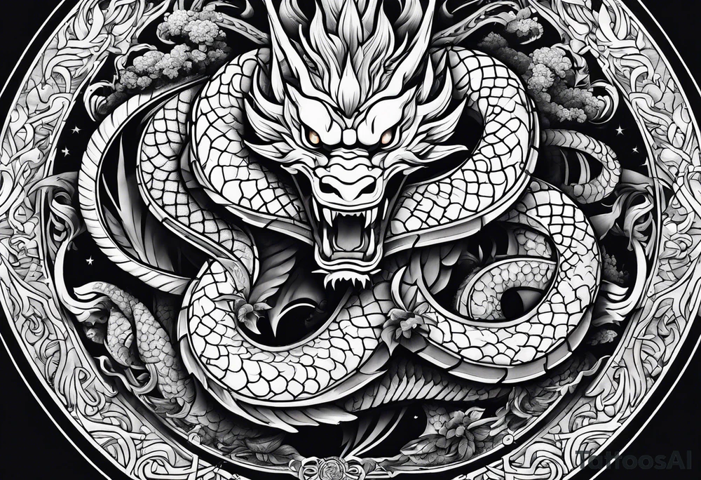 Shenron Americana style tattoo tattoo idea