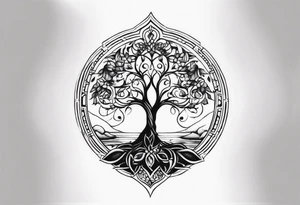 Tree of life with two dates tattoo idea