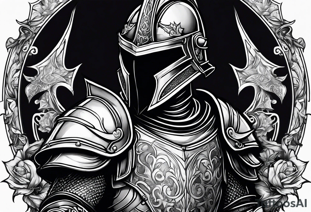 knight with heavy armor tattoo idea