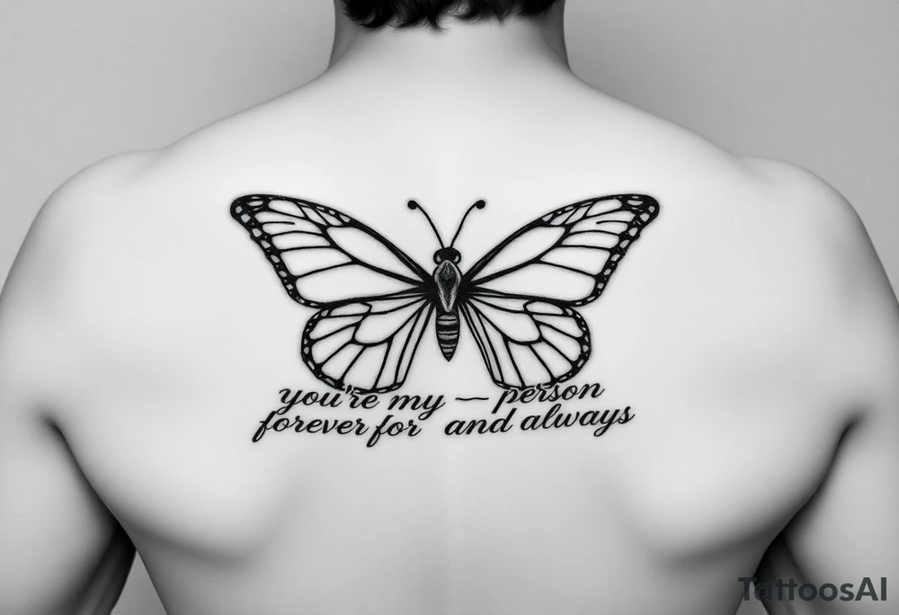 Utility Chain, butterfly,  you're my person, I love you forever and always Alan Knutson tattoo idea