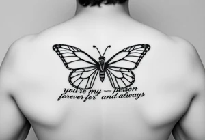 Utility Chain, butterfly,  you're my person, I love you forever and always Alan Knutson tattoo idea
