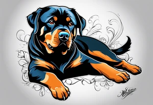 Cool Rottweiler tattoo idea