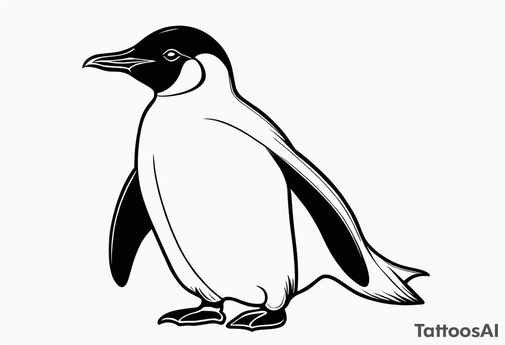 very very minimal penguin design tattoo idea