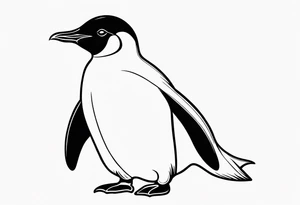 very very minimal penguin design tattoo idea