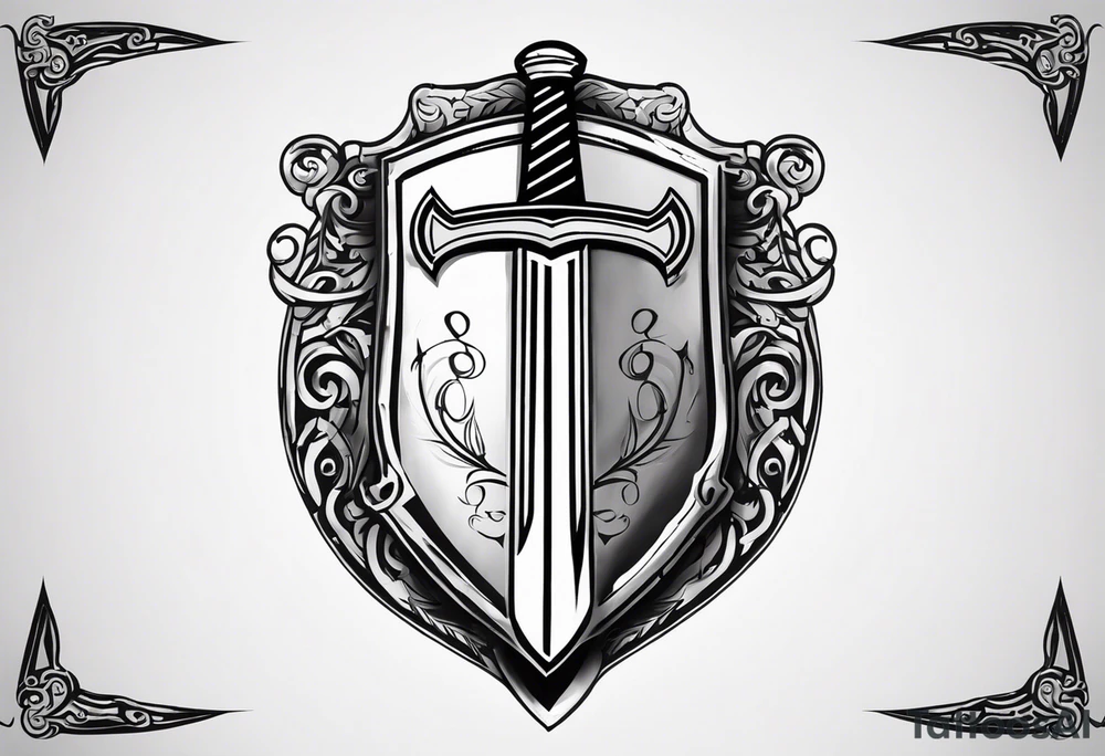Valhalla shield sword tattoo idea