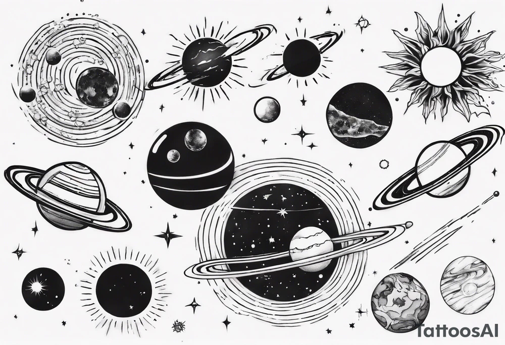 solar system tattoo idea