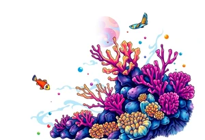 Coral reef scene tattoo idea