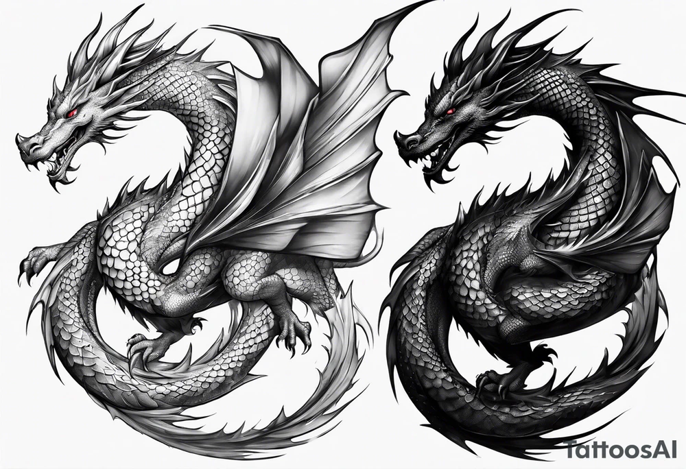 full arm sleeve dragon tattoo idea