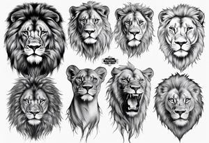 big lion face realism tattoo idea