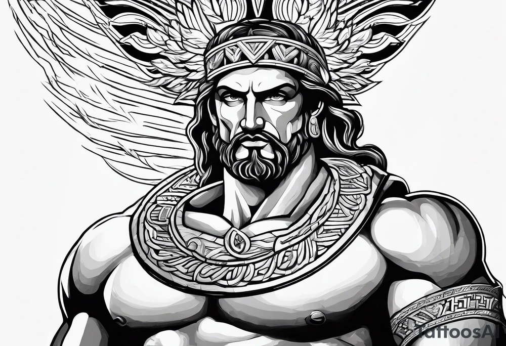 Masculine Greek mythology lighting bolts tattoo idea