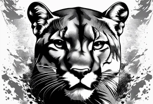angry mountain lion tattoo idea