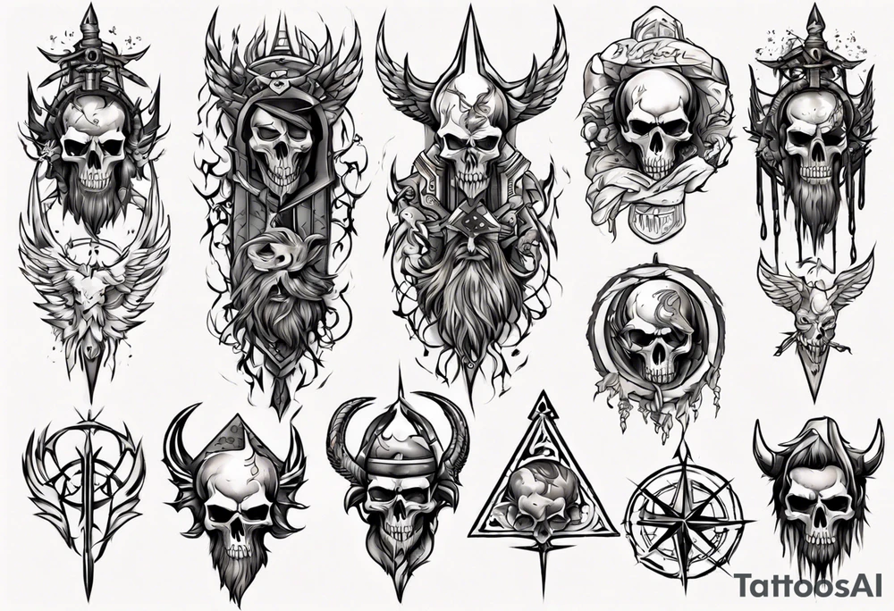 vertical heathen tattoo idea