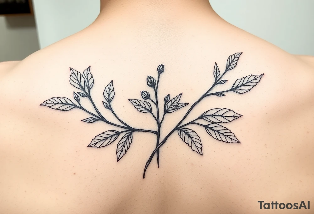 herbal tattoo for the outer edge of the ear (helix) tattoo idea