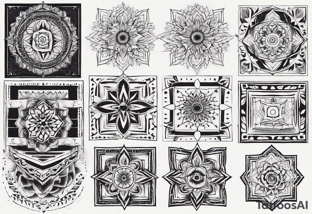 Square Mandala tattoo idea