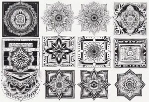 Square Mandala tattoo idea