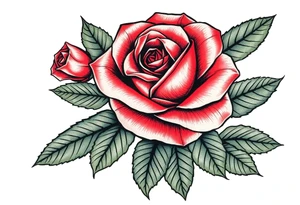 rose with parts of tiger incorporated through the leaves tattoo idea