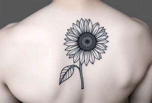 Small minimalist line art inspired by daughter Harlow and sunflower. tattoo idea