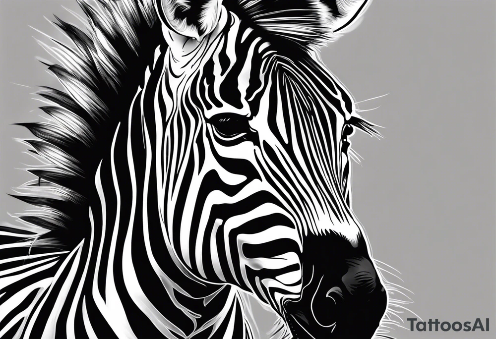Zebra in attack mode tattoo idea