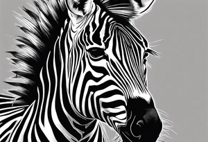 Zebra in attack mode tattoo idea