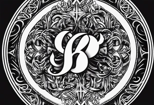 messy lines trash circcle logo tattoo idea