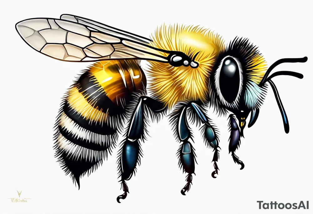 sketch of simple bee tattoo idea