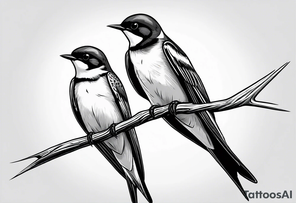 Pair of swallows, simple tattoo idea