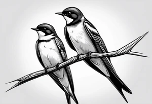 Pair of swallows, simple tattoo idea