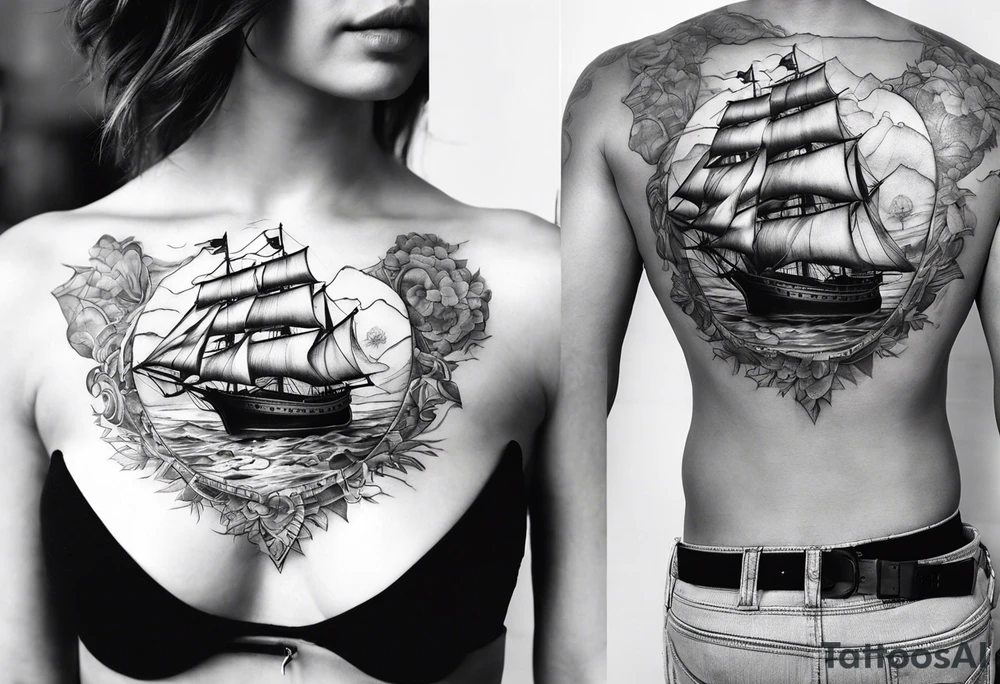 Tattoo that is for chest in is treasure map tattoo idea