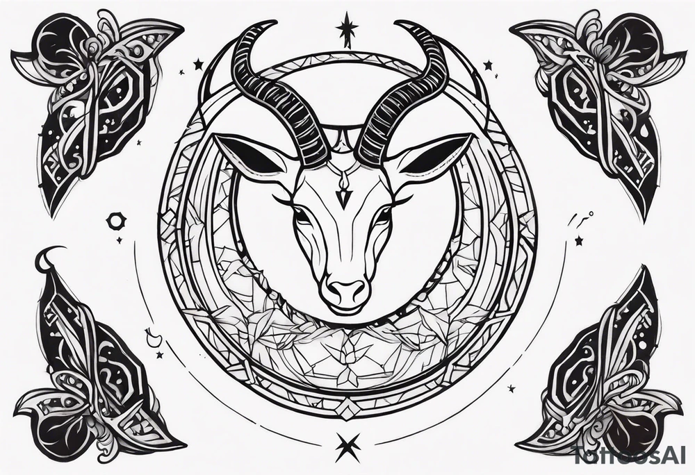 cool capricorn tattoo idea
