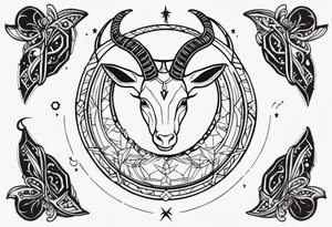 cool capricorn tattoo idea