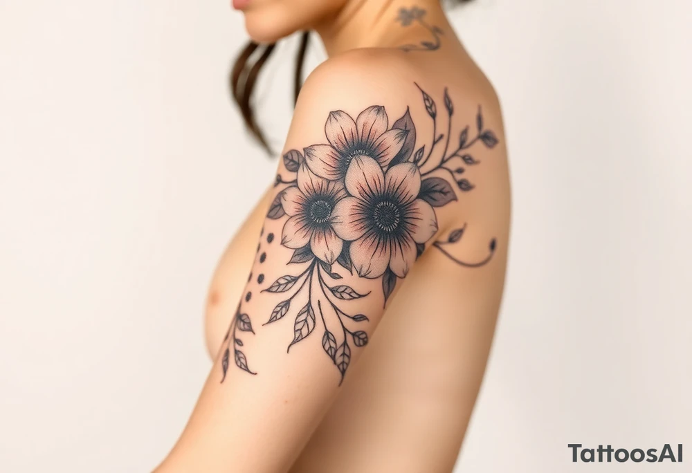 Tribal flowers somoan tattoo idea