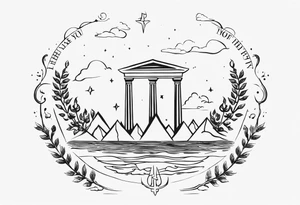 symbols of the greek god apollo with the quote “they’ll remember you for the light you gave off, not the way you burned in spite of it. I promise you that.” tattoo idea