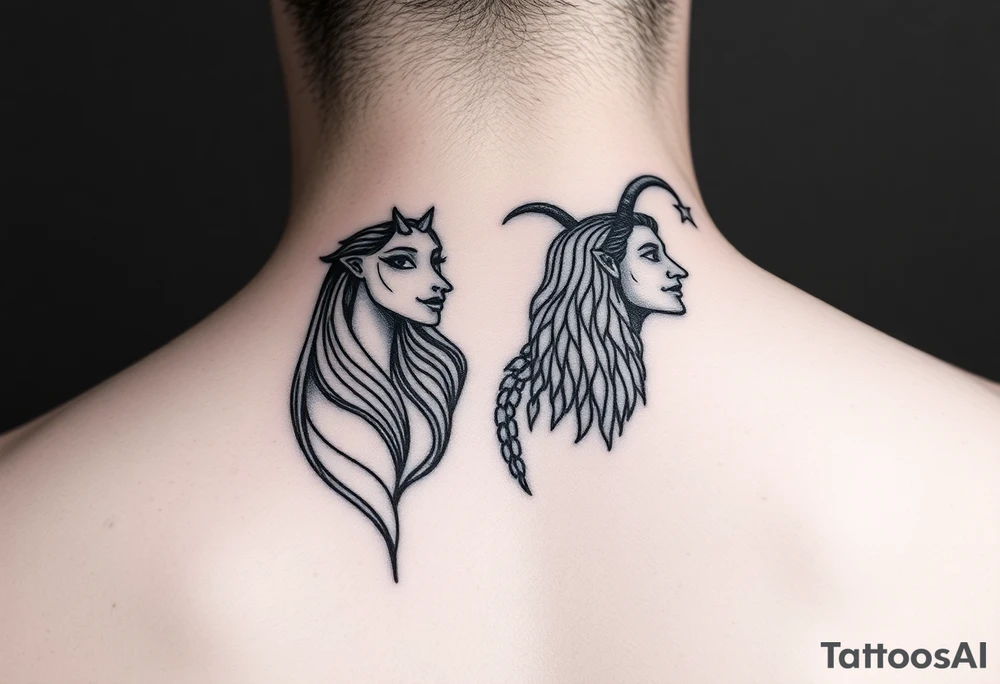 Aries female and Capricorn male tattoo idea