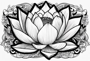 A sleeve with a a Rhaven A white Lotus 1990 and something showing change with the Rhaven tattoo idea