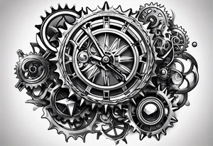 bicycle gear and chain as watch around wrist tattoo idea