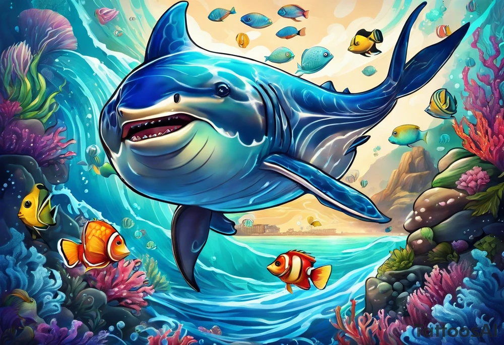 Animal cute , ocean tattoo idea