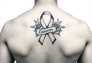 Cancer ribbon that says fuck cancer pretty with roses tattoo idea