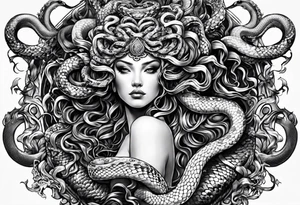 Medusa gorgon, snakes instead of hair, like stone tattoo idea