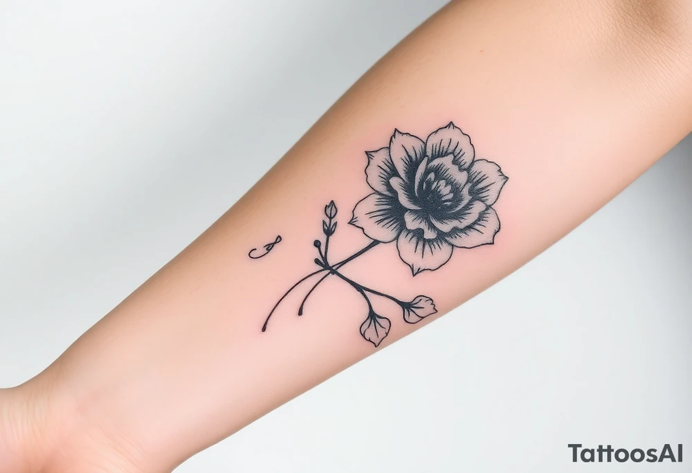neo traditional flowers tattoo idea