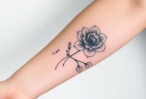 neo traditional flowers tattoo idea