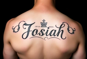 A baby memorial tattoo with the name Josiah tattoo idea