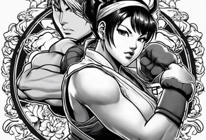 street fighter 3 makoto, chun li fighting tattoo idea