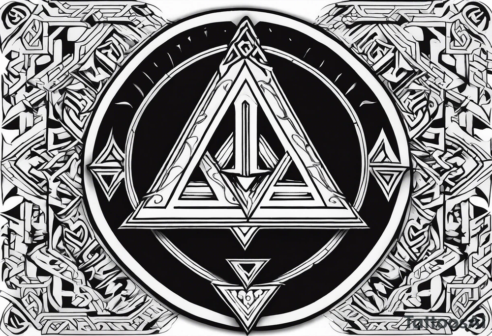 Valhalla sword shield valknut tattoo idea